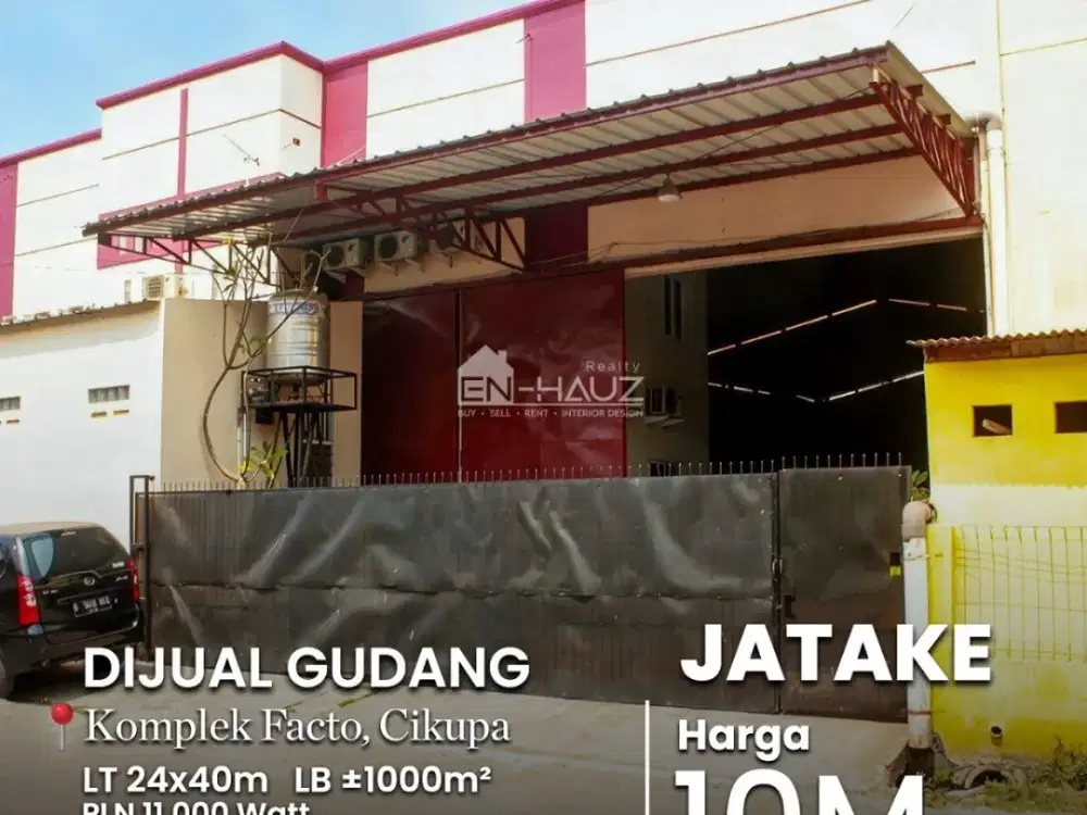 (MT) DIJUAL GUDANG KOMPLEK FACTO, CIKUPA, JATAKE