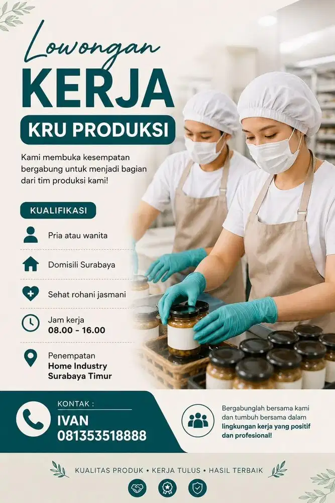 Staff Produksi Makanan Rumahan Surabaya
