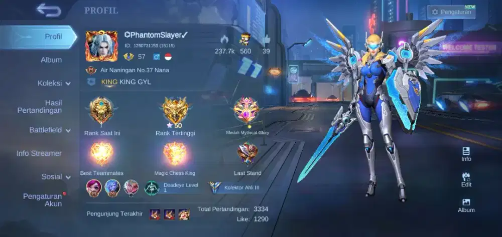 Jual akun Mobile legend