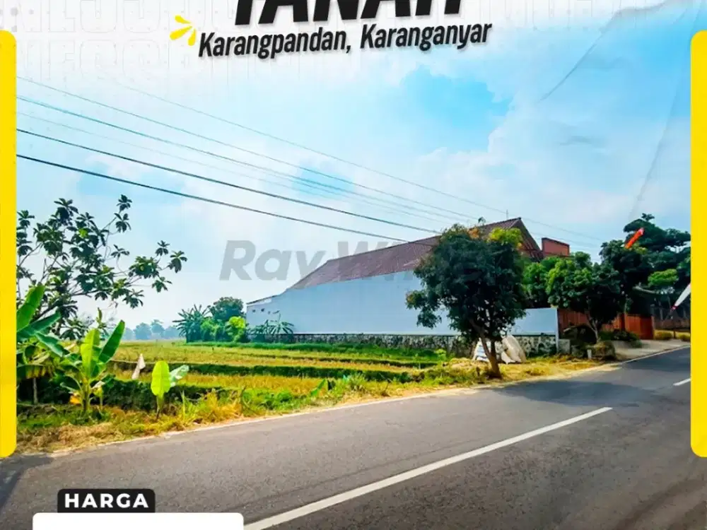 Tanah Pekarangan Strategis LT 610m² Muka 16m Hadap Timur Tepi Jl. Blora Geneng Karangpandan Karanganyar