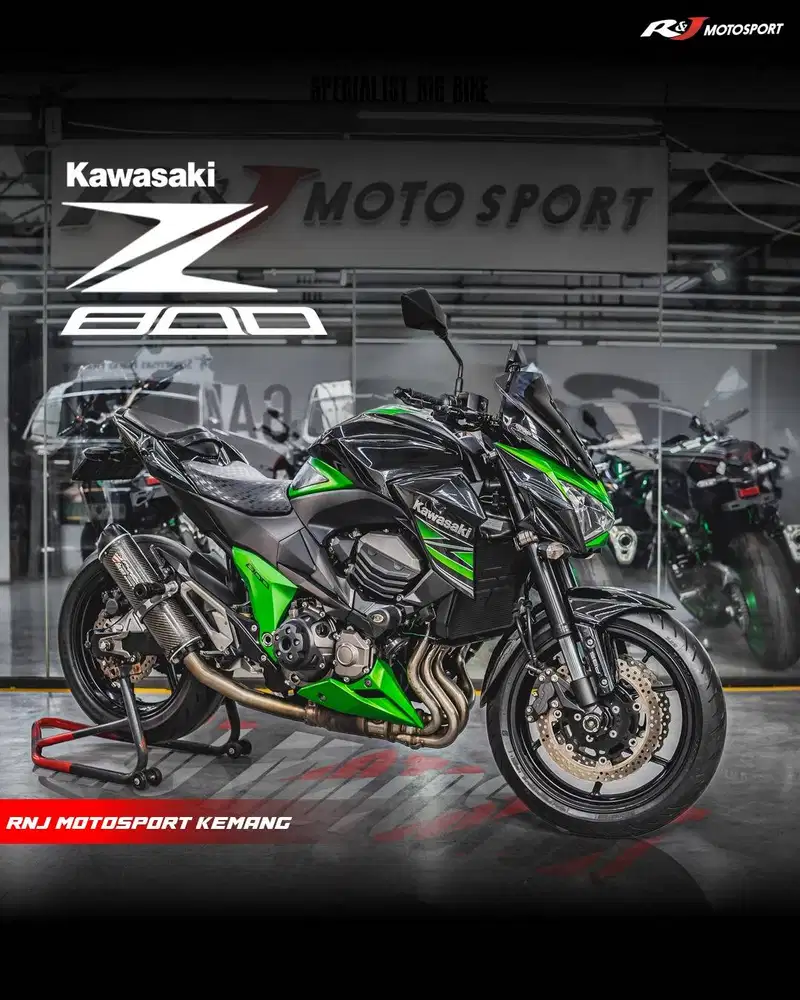 Kawasaki Z800 Km 10.000an tahun 2013 warna hijau Knalpot Twobrother