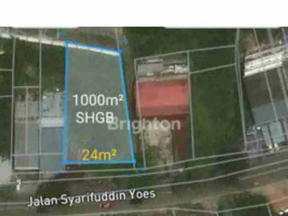 Dijual tanah 1.000 m2 Jl.Syarifuddin Yoes, siap bangun.