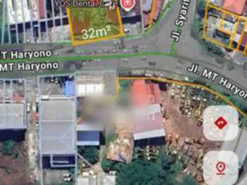 Dijual tanah di pinggir jln poros MT. Haryono, 1.425 m2 SHM.