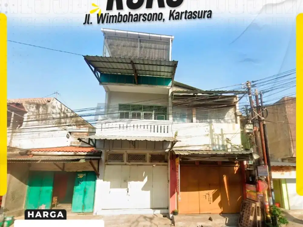 Dijual Ruko Strategis 3 Lantai Hadap Timur Tepi Jl. Wimboharsono Kartasura Sukoharjo