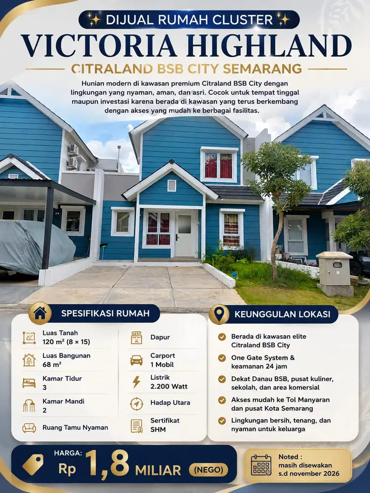 DIJUAL VICTORIA HIGHLAND MEWAH 2LT/120m MURAH CEPAT SEGERA VIEW