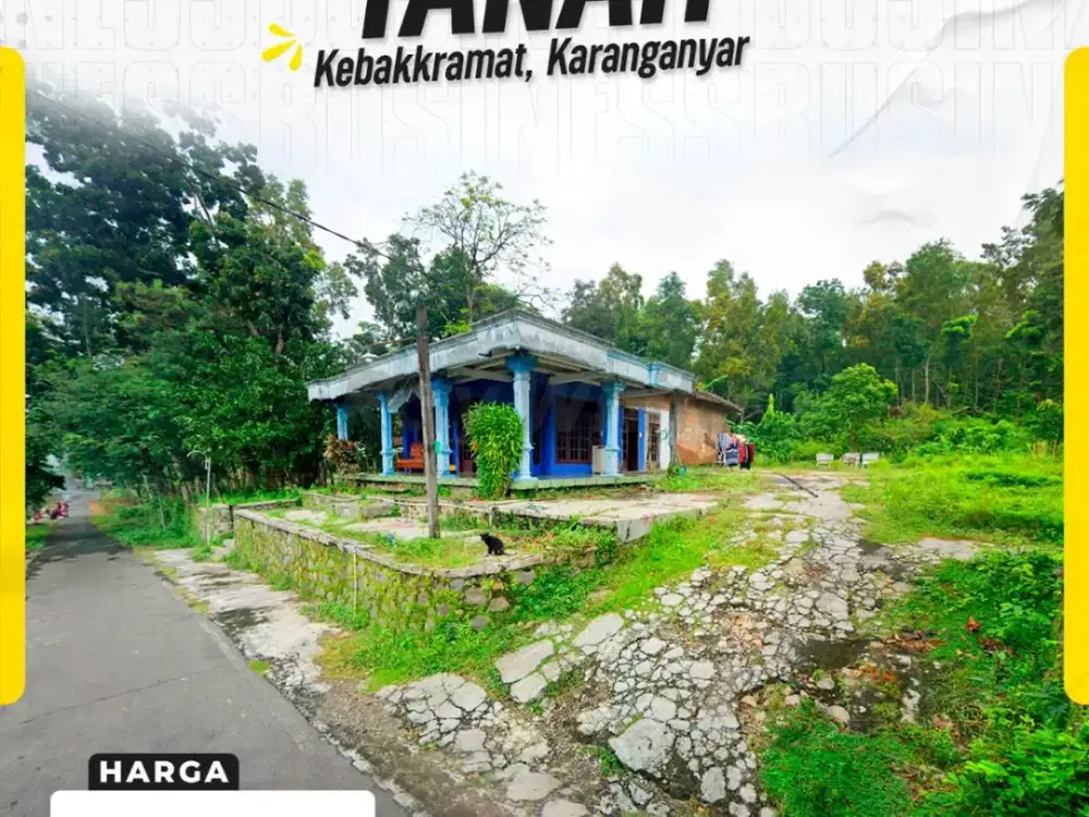 Tanah Luas Bonus Bangunan LT 2392m² Muka 15m Hadap Selatan Harga 1 Milyar di Gebangrejo Kaluwihan Kebakkramat Karanganyar