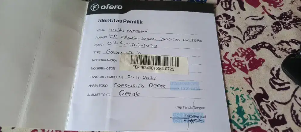Dijual sepeda listrik bekas ofero galaxy 3 lit