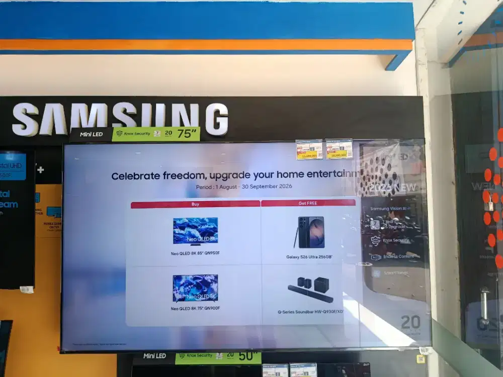 SAMSUNG 4K MINILED TV CICILAN PAKAI HOMECREDIT 0% FREE 2X CICILAN