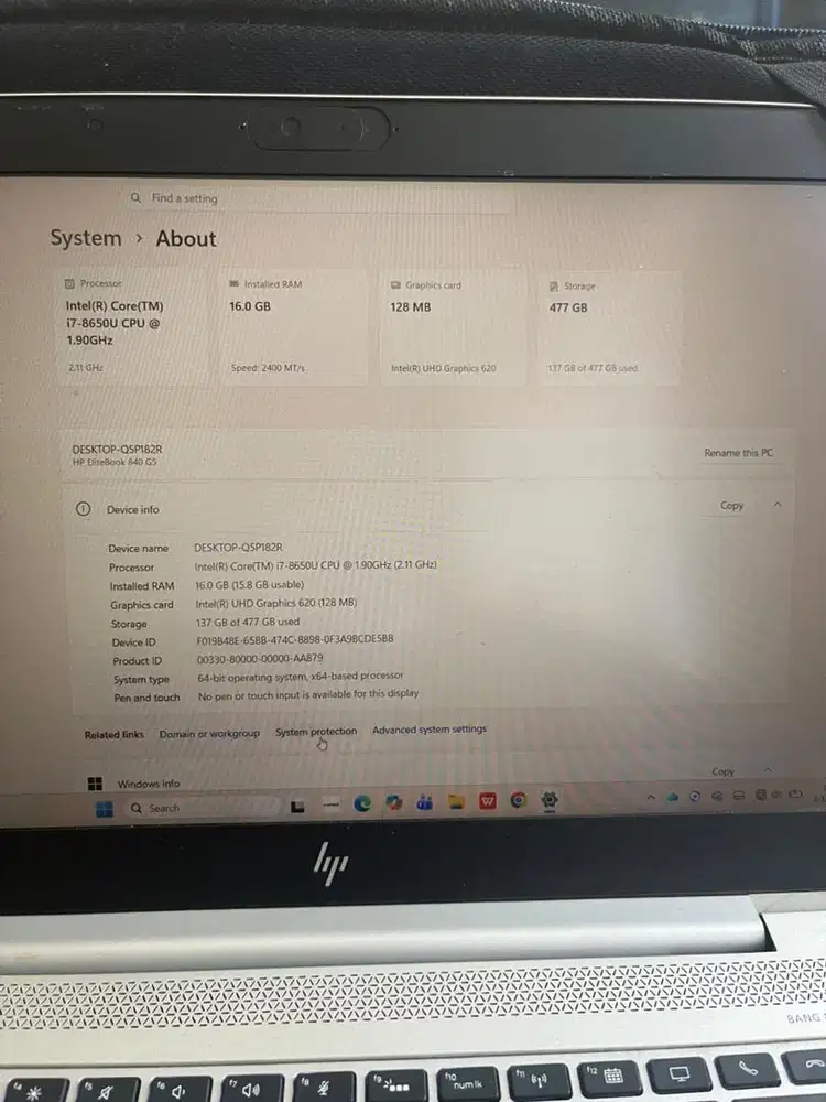 Hp elitebook 840 g5