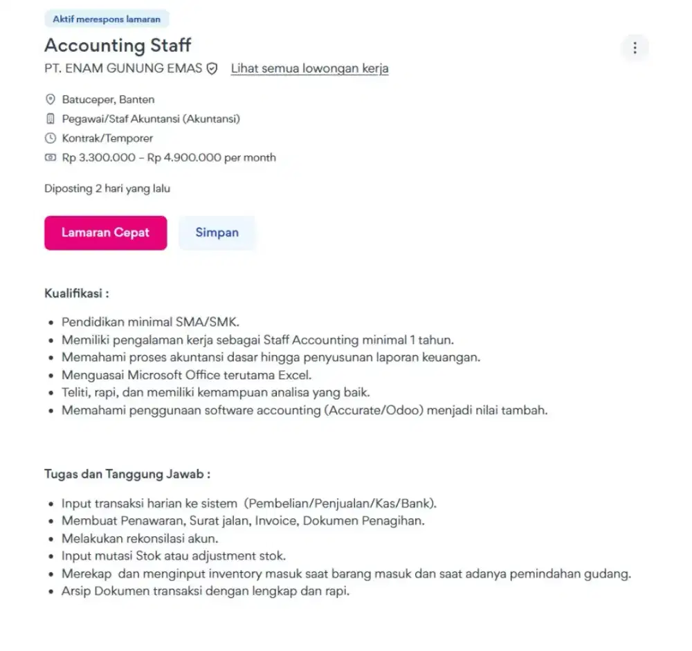 Staff Accounting