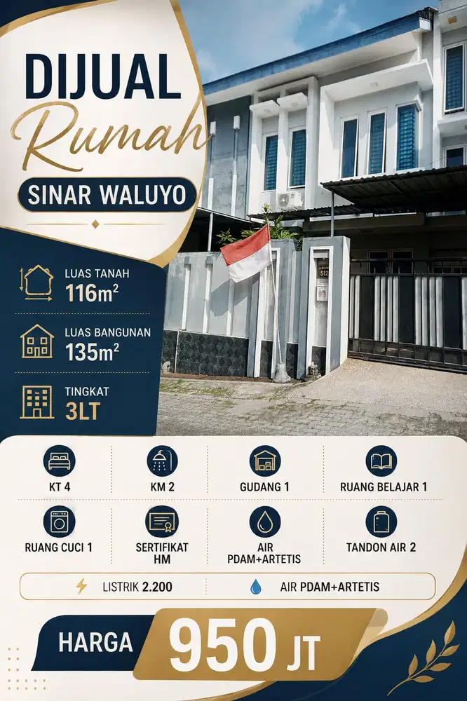DIJUAL SINAR WALUYO MEWAH MURAH DI BAWAH HARGA PASAR