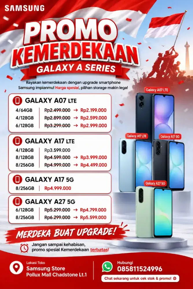 Promo Kemerdekaan Galaxy A Series (cicilan 0%)