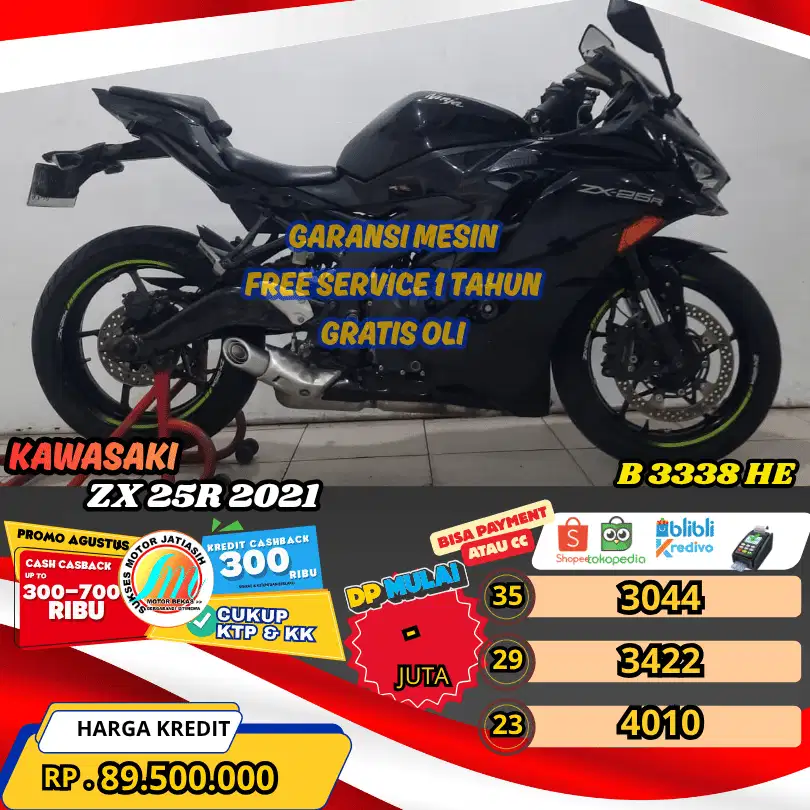 KAWASAKI ZX25R 2021 BISA PAYMENT SPYLATER KREDIVO &CC (SUKSESMOTOR)