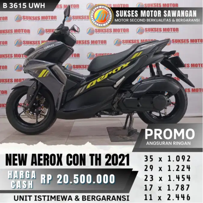 DP 600 CASH KREDIT YAMAHA NEW AEROX CON TH 2021 UNIT MULUS BERGARANSI