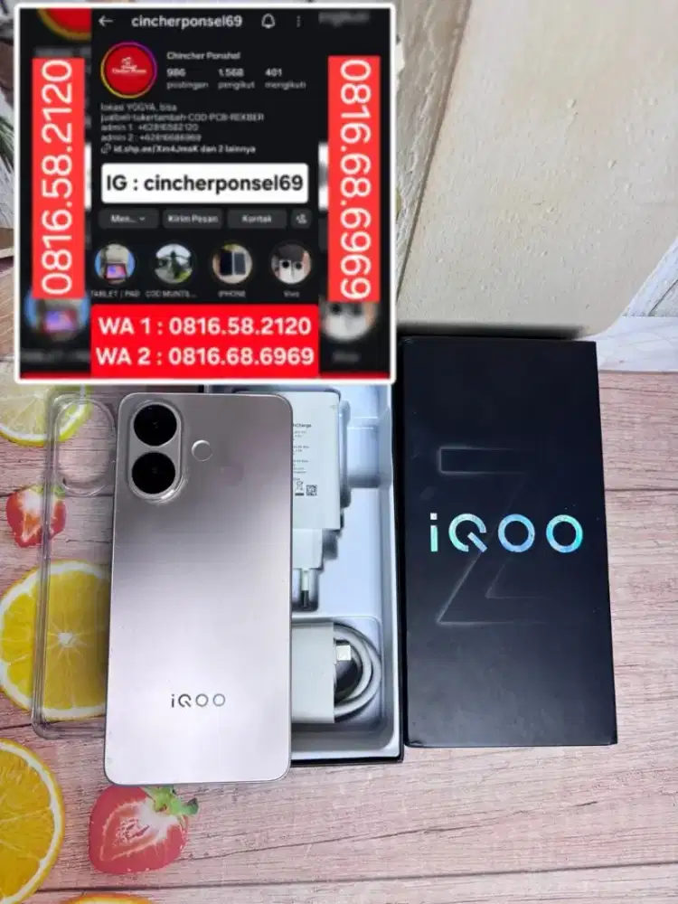 Jual HP likenew IQOO Z10R 5G 12/256 istimewa grns ampe 2027