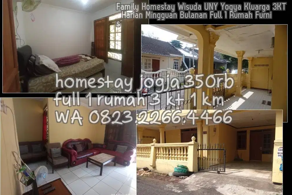Family Homestay Wisuda UNY Yogya Kluarga 3KT  Harian Mingguan Bulanan