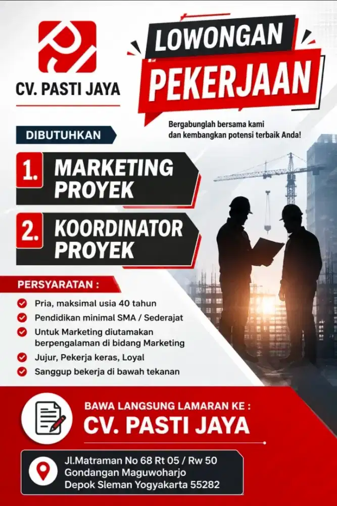 marketing dan koordinator proyek