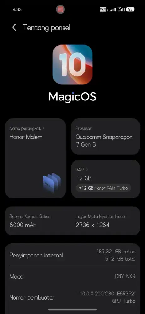 Honor 400 warna hitam