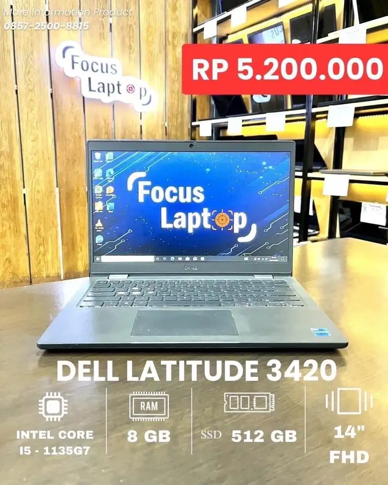 DELL LATITUDE 3420. INTEL CORE I5-1135G7. RAM 8 GB. SSD 512 GB. KEY BL