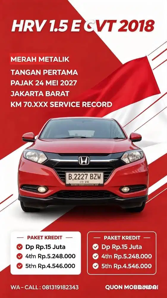 HONDA HRV HR V HR-V 1.5 E AT A/T CVT MATIC 2018