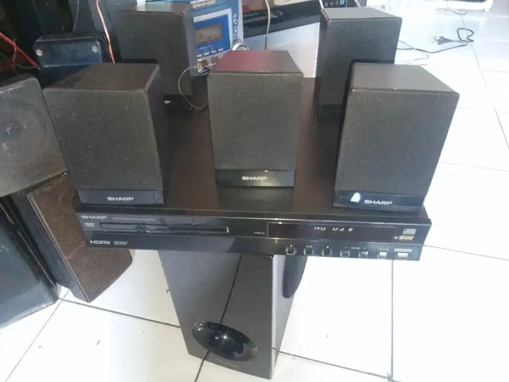 Full set Sharp Home Theater USB 5.1, full ori, remote, like new
