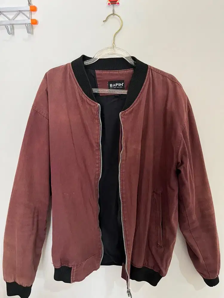 Jaket Bomber Pria Bapin Merah
