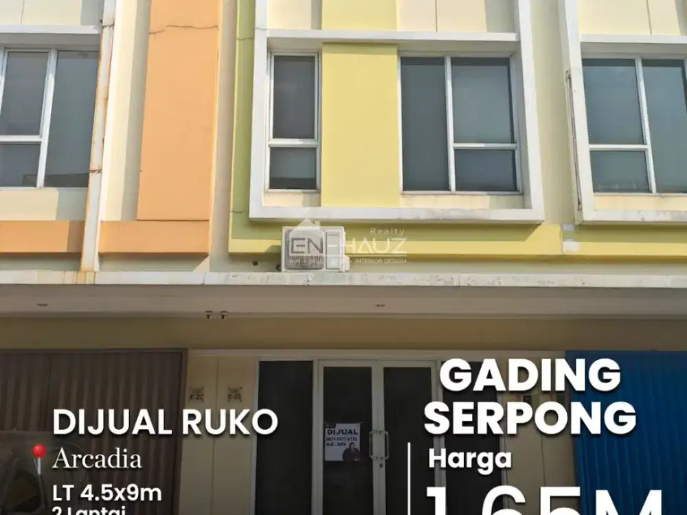 (MT) DI JUAL RUKO ARCADIA, GADING SERPONG