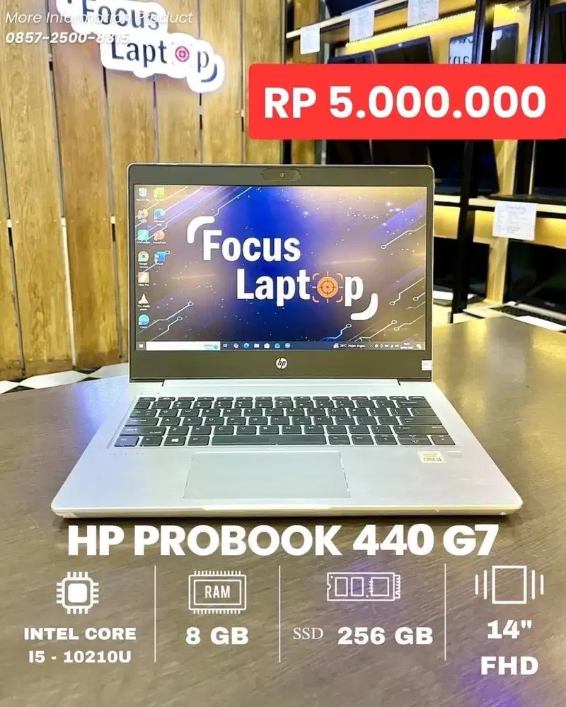 HP PROBOOK 440 G7. INTEL CORE I5-10210U. RAM 8 GB. SSD 256 GB. BL SLIM