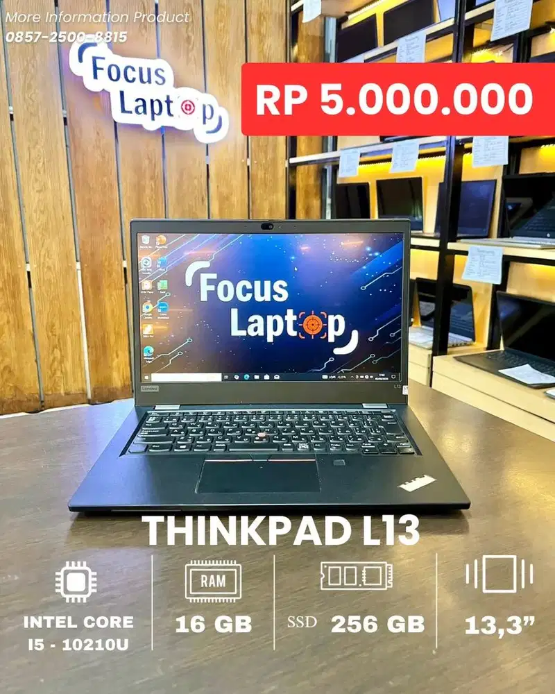 THINKPAD L13. INTEL CORE I5-10210U. RAM 16 GB. SSD 256 GB. SLIM RINGAN