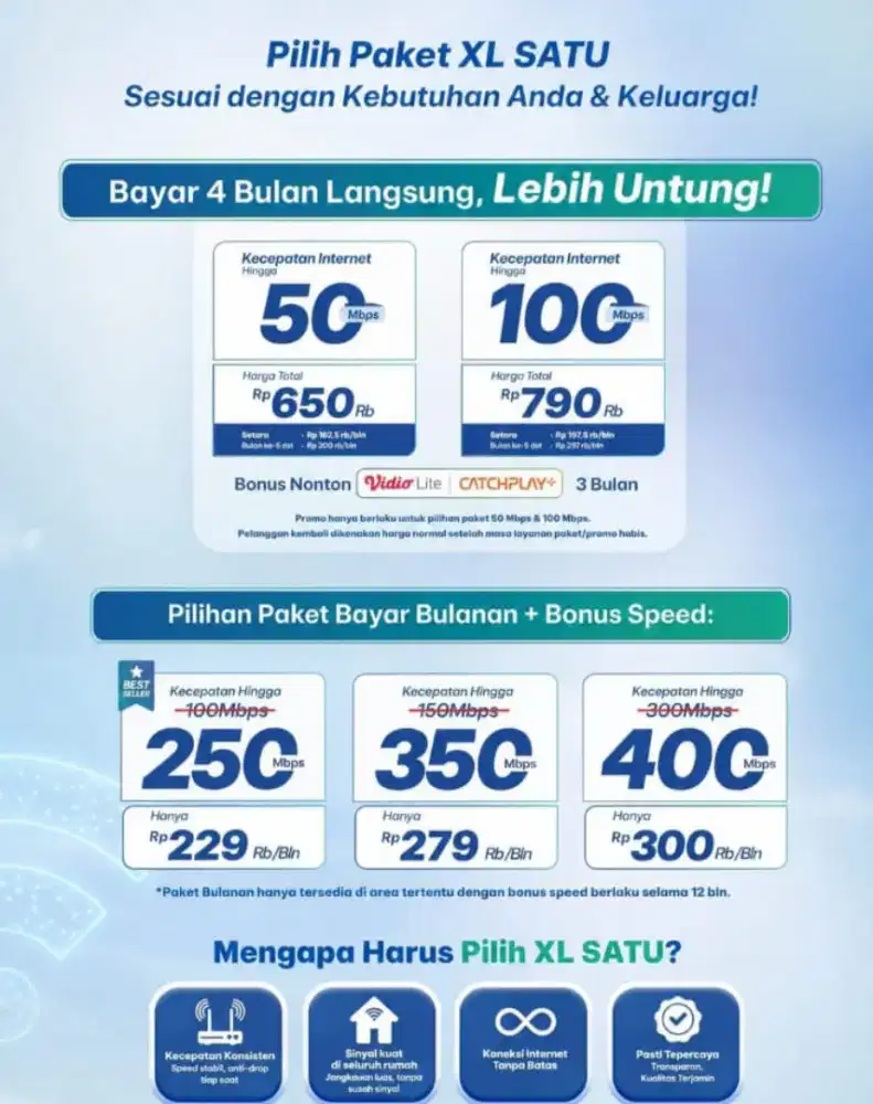 Wifi XL dan no sesuka hati paket data 80 GB menanti