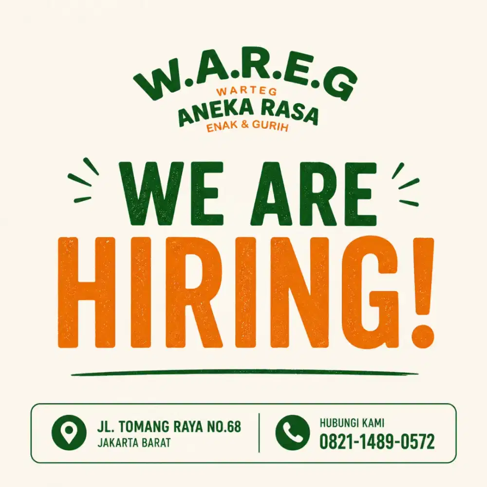 DIBUTUHKAN SEGERA STAFF WARTEG