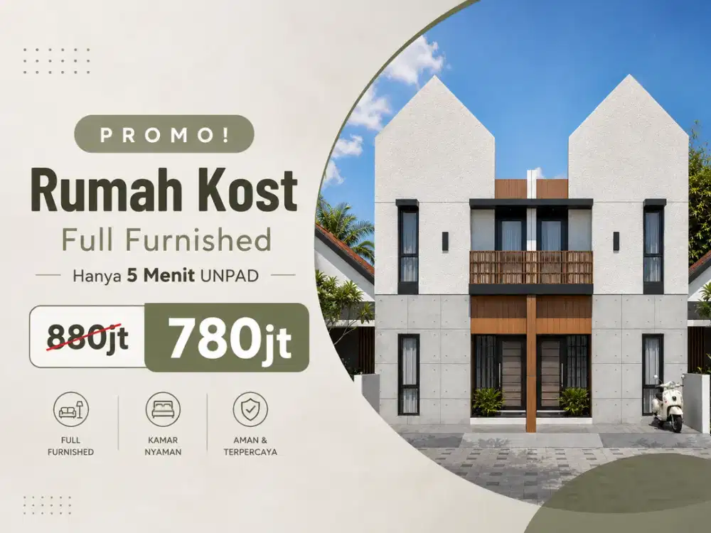 Dijual Rumah Kost Full Furnished Dekat UNPAD Jatinangor