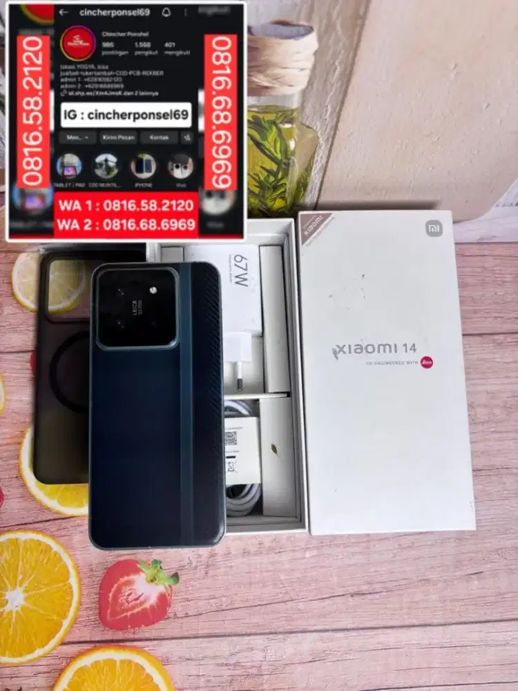 JUAL hp Xiaomi 14 5g 12/256 siap pakai fullset ORIGINAL grns resmi
