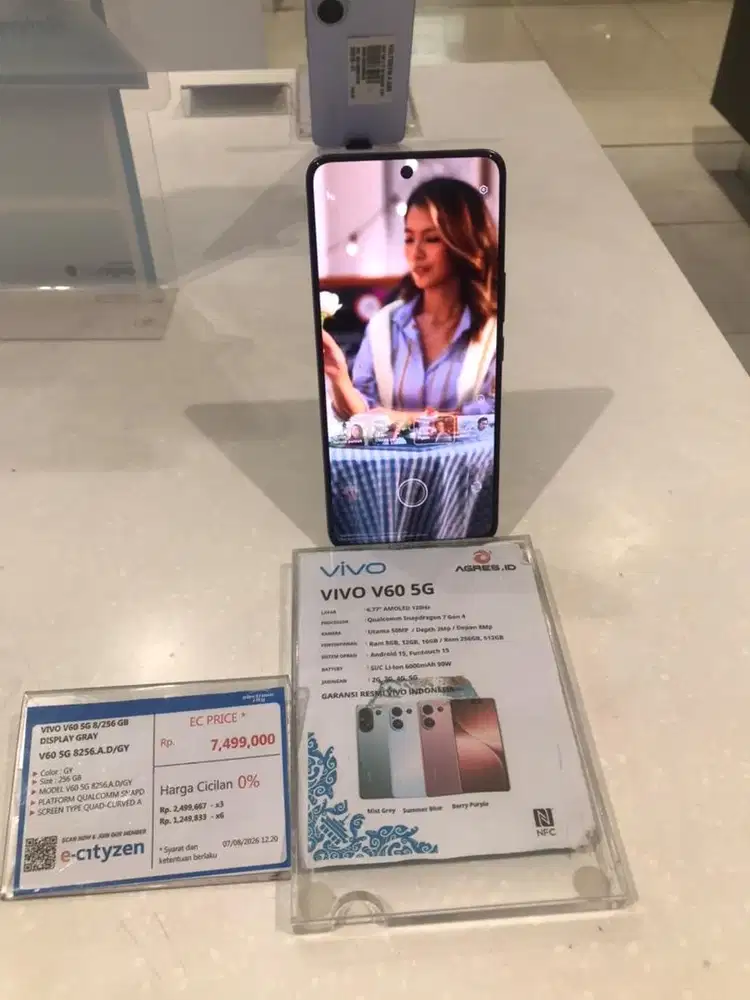 Vivo v60 5G  8/256 GB display grey