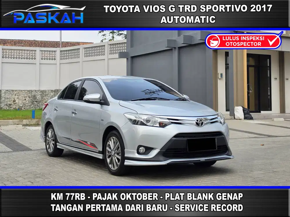 TOYOTA VIOS TRD SPORTIVO 2017 No Polisi T 1188 Km 77k  Ban baru GENAP