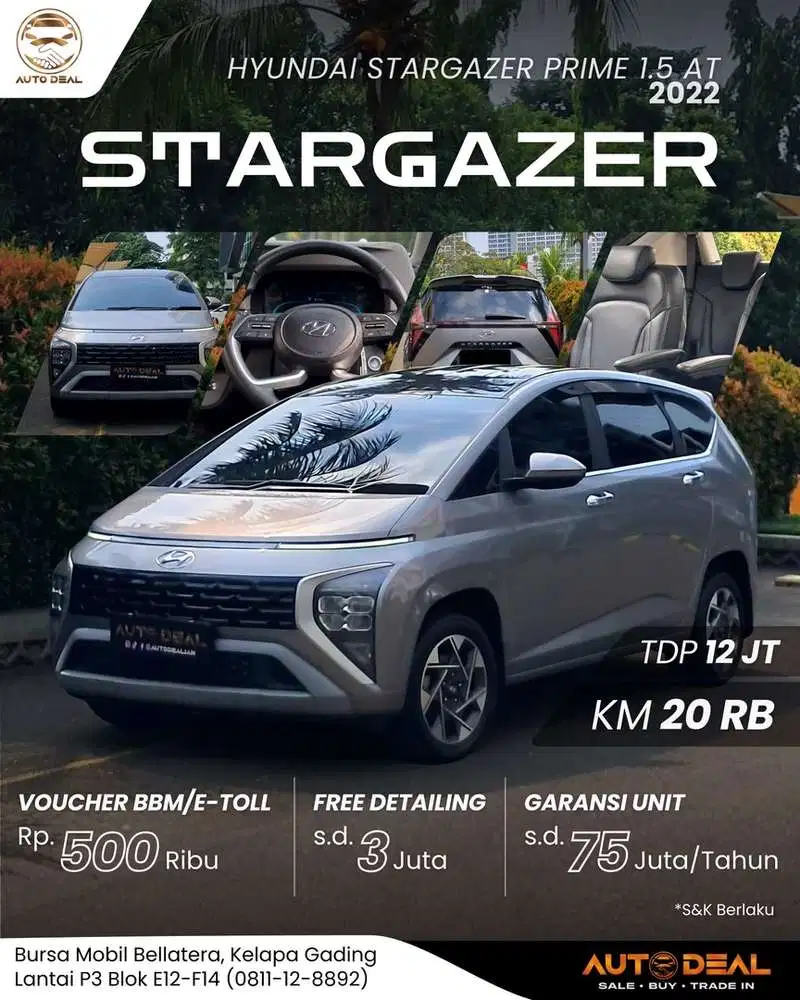 UNIT PRIME, KM RENDAH !! Hyundai Stargazer Prime 1.5 AT 2022