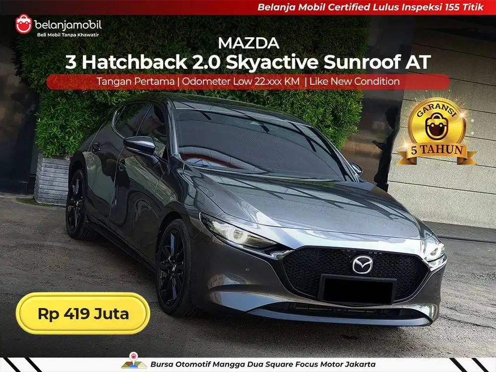 [ GARANSI 5TH ] Mazda 3 Mazda3 Hatchback HB 2.0 Sunroof 2023/2024 Grey