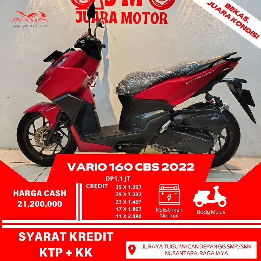 VARIO 160 CBS 2022 PAJAK AKTIF UNIT SIAP PAKAI KREDIT PROSES MUDAH