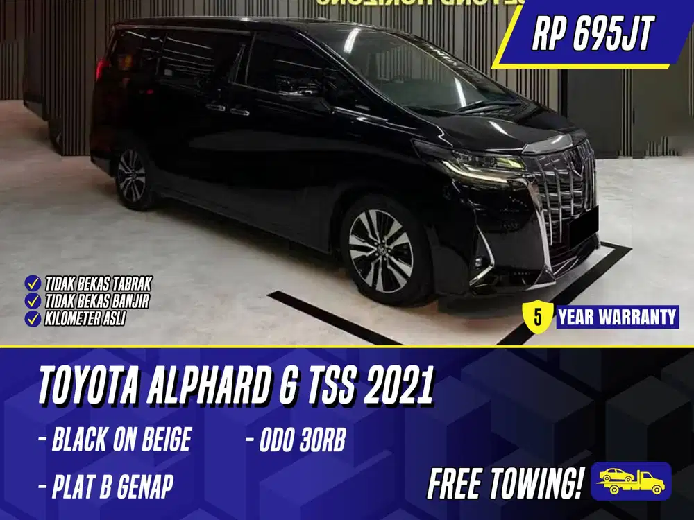 Toyota Alphard G TSS 2021 Black on Beige Hitam