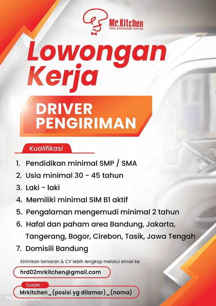 LOWONGAN DRIVER DISTRIBUSI