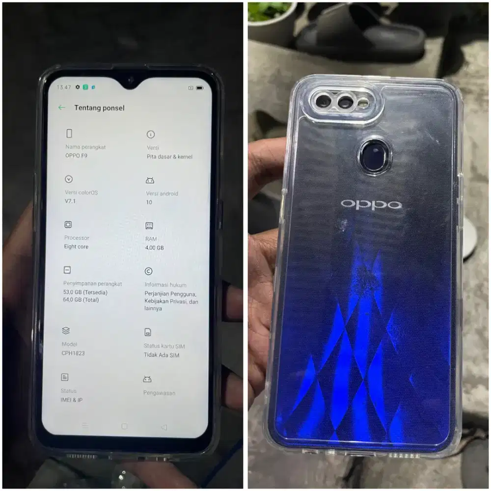 OPPO F9
RAM 4/64 (SIDIK JARI ON)
