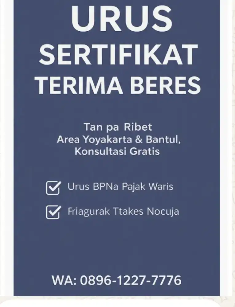 Jasa URUS SERTIFIKAT
