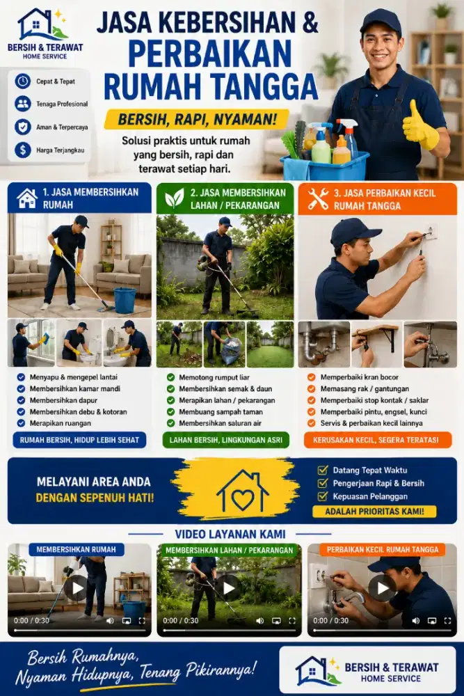 Jasa Kebersihan dan Perbaikan Ringan Rumah Tangga
