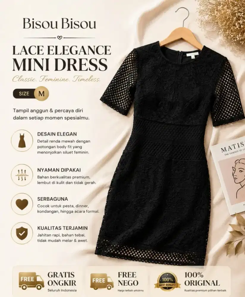 PREMIUM LACE DRESS — Black & Yellow Edition | Classy, Clean, Like New