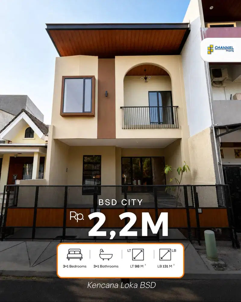 Rumah Baru 2 Lantai SHM di BSD Kencana Loka