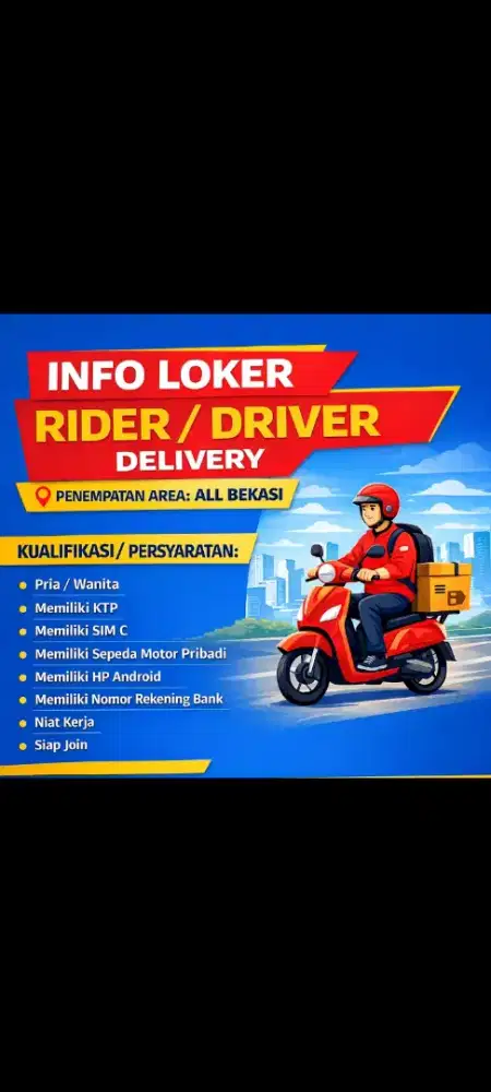 Lowongan kerja kurir rider mitra