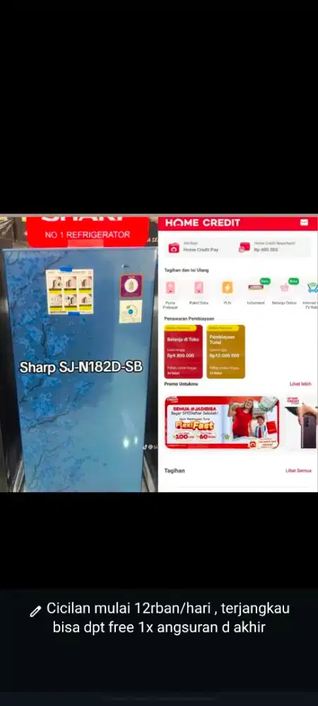 Kredit kulkas 1 pintu