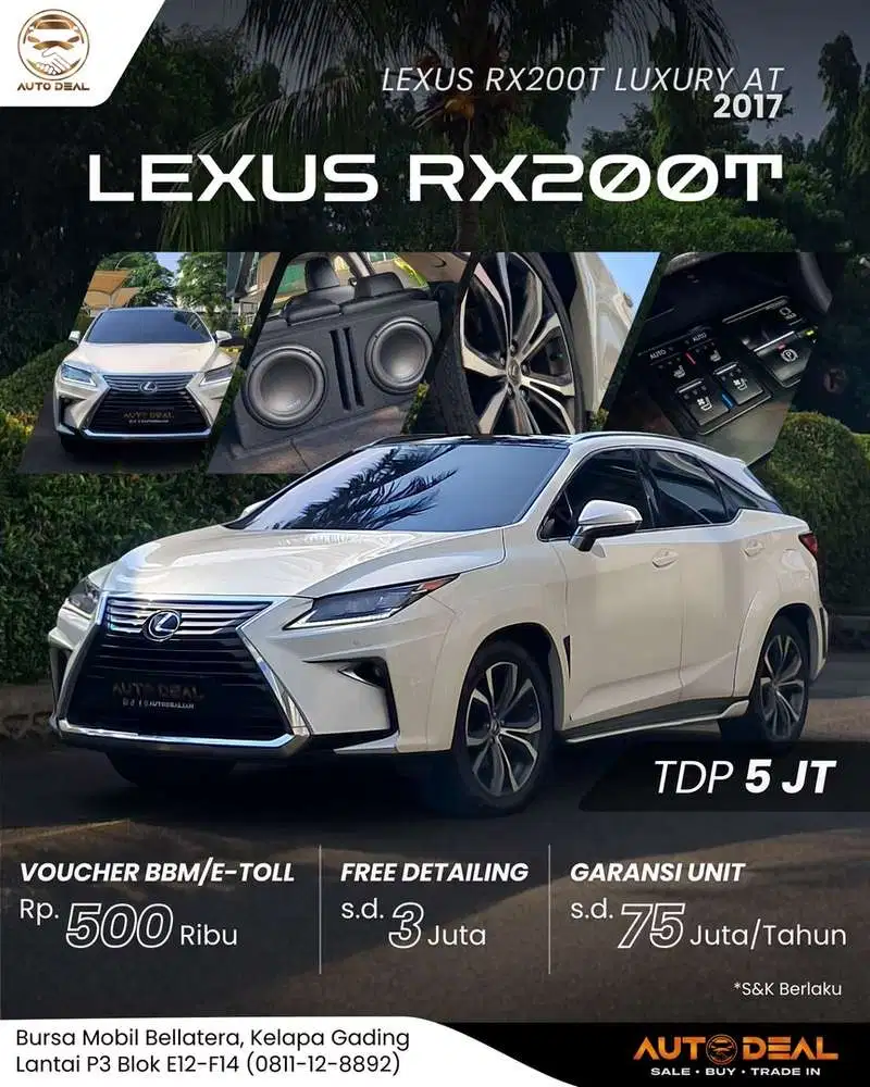UNIT MEWAH !! Lexus RX200t Luxury AT 2017