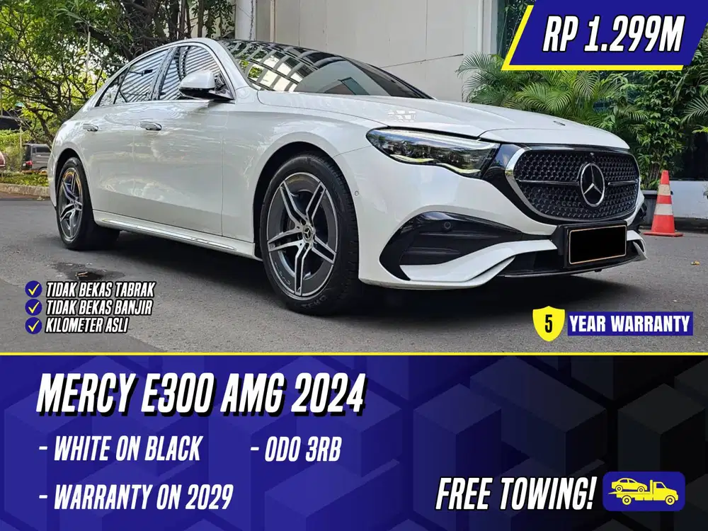 Mercedes Benz E300 AMG 2024 White on Black Putih Mercy E 300