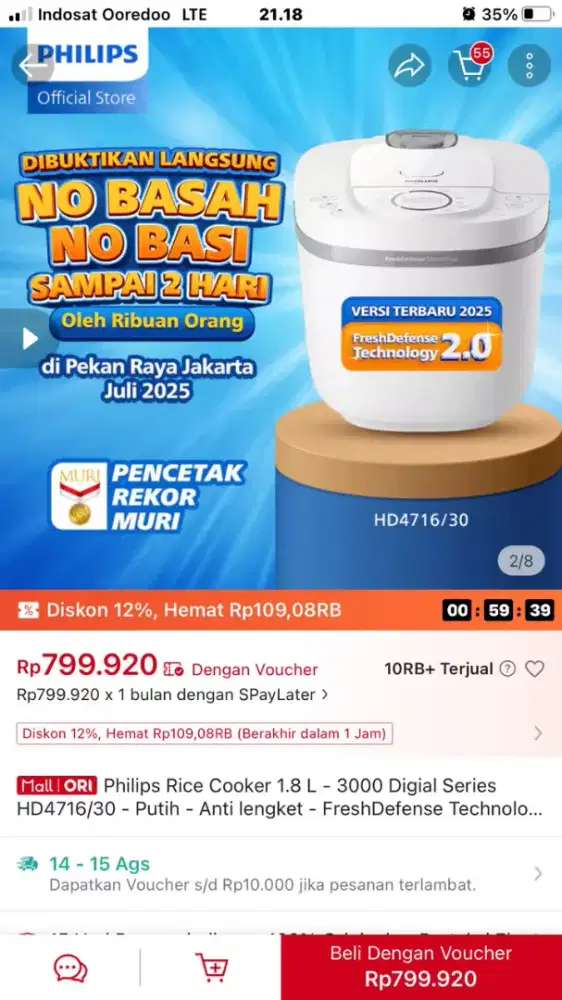 Philips Rice Cooker 1.8 L